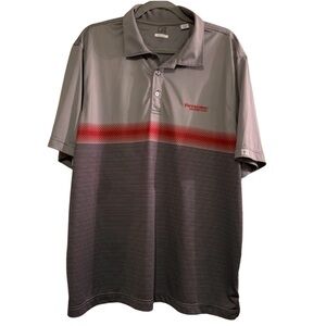 Firestone Country Club Cutter & Buck Grey Red DryTec Golf Polo Sz XL